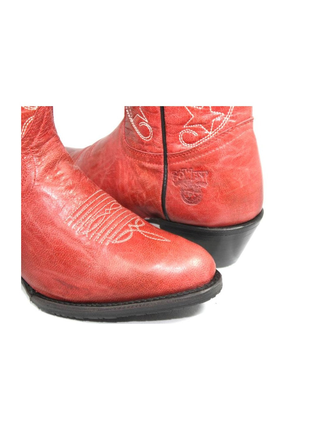 GO'WEST - Santiags courtes STELLA - Noir/rouge