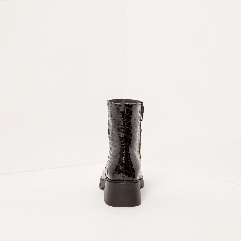ART COMPANY - Bottine Horasan Varsovia - Cuir crocodile - Noir