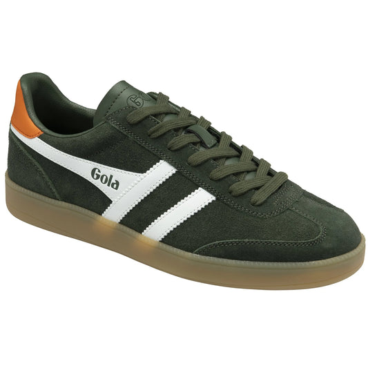 GOLA - Basket VIPER - Daim - Dark khaki/white/moody orange