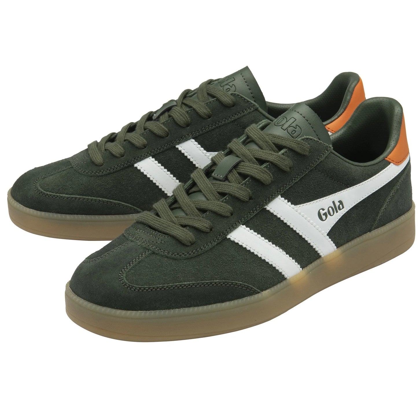 GOLA - Basket VIPER - Daim - Dark khaki/white/moody orange
