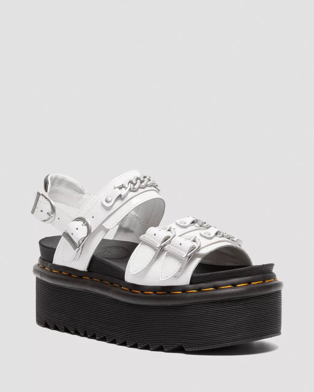 DR. MARTENS - Sandales VOSS 2 QUAD CHAIN - Blanc verni