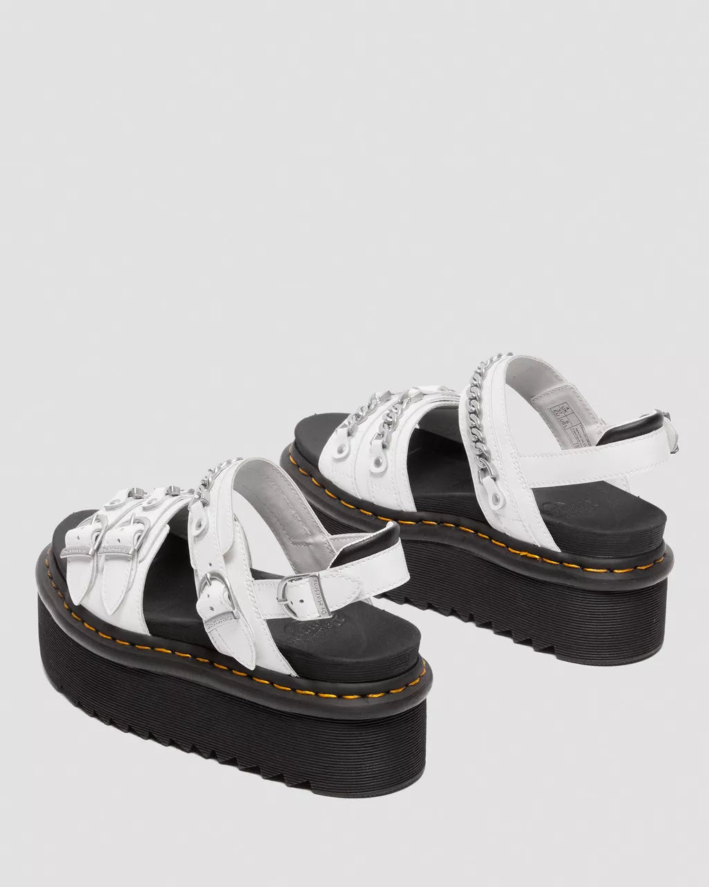 DR. MARTENS - Sandales VOSS 2 QUAD CHAIN - Blanc verni
