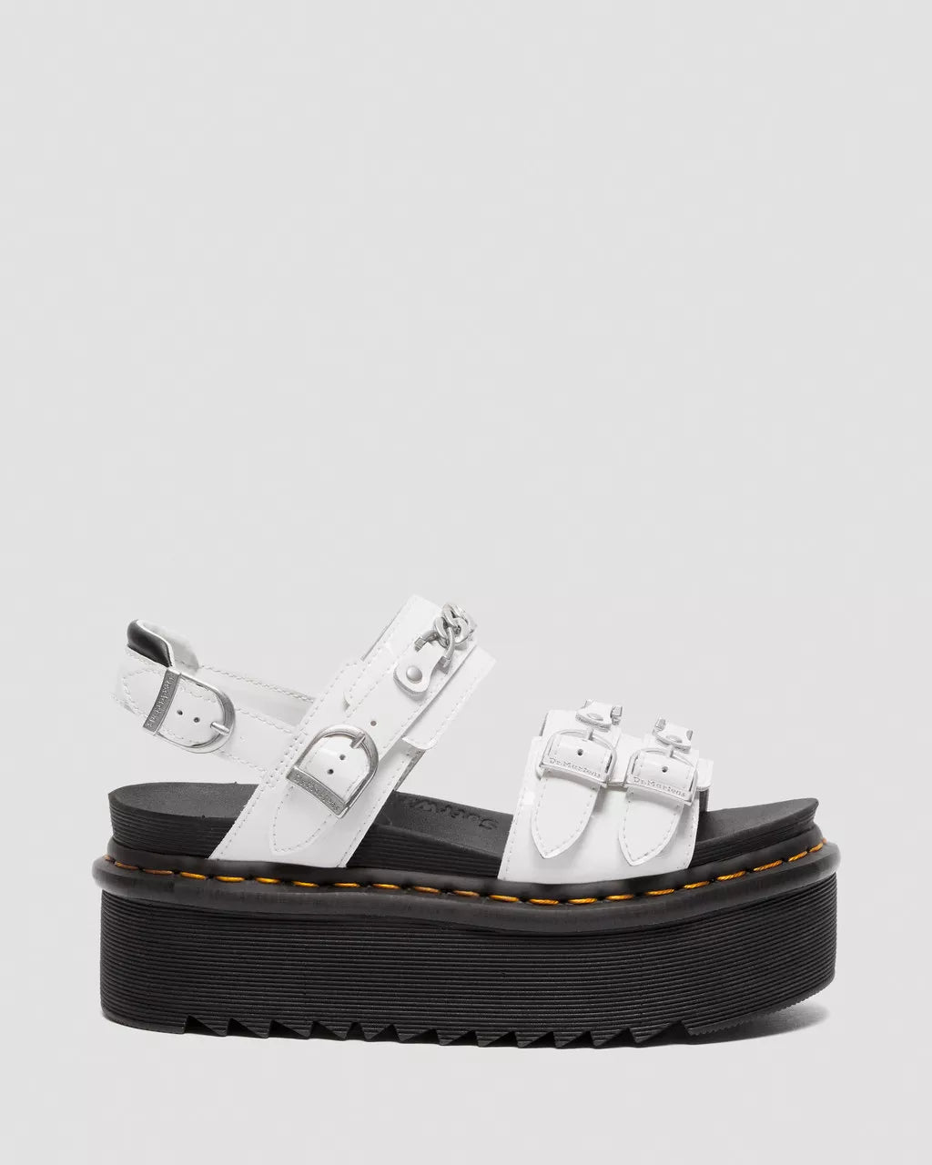 DR. MARTENS - Sandales VOSS 2 QUAD CHAIN - Blanc verni