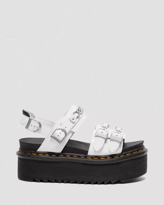 DR. MARTENS - Sandales VOSS 2 QUAD CHAIN - Blanc verni