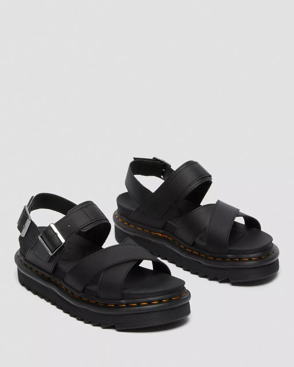 DR. MARTENS - Sandales VOSS II - Cuir - Noir