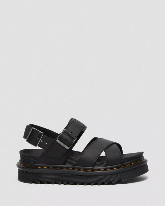 DR. MARTENS - Sandales VOSS II - Cuir - Noir