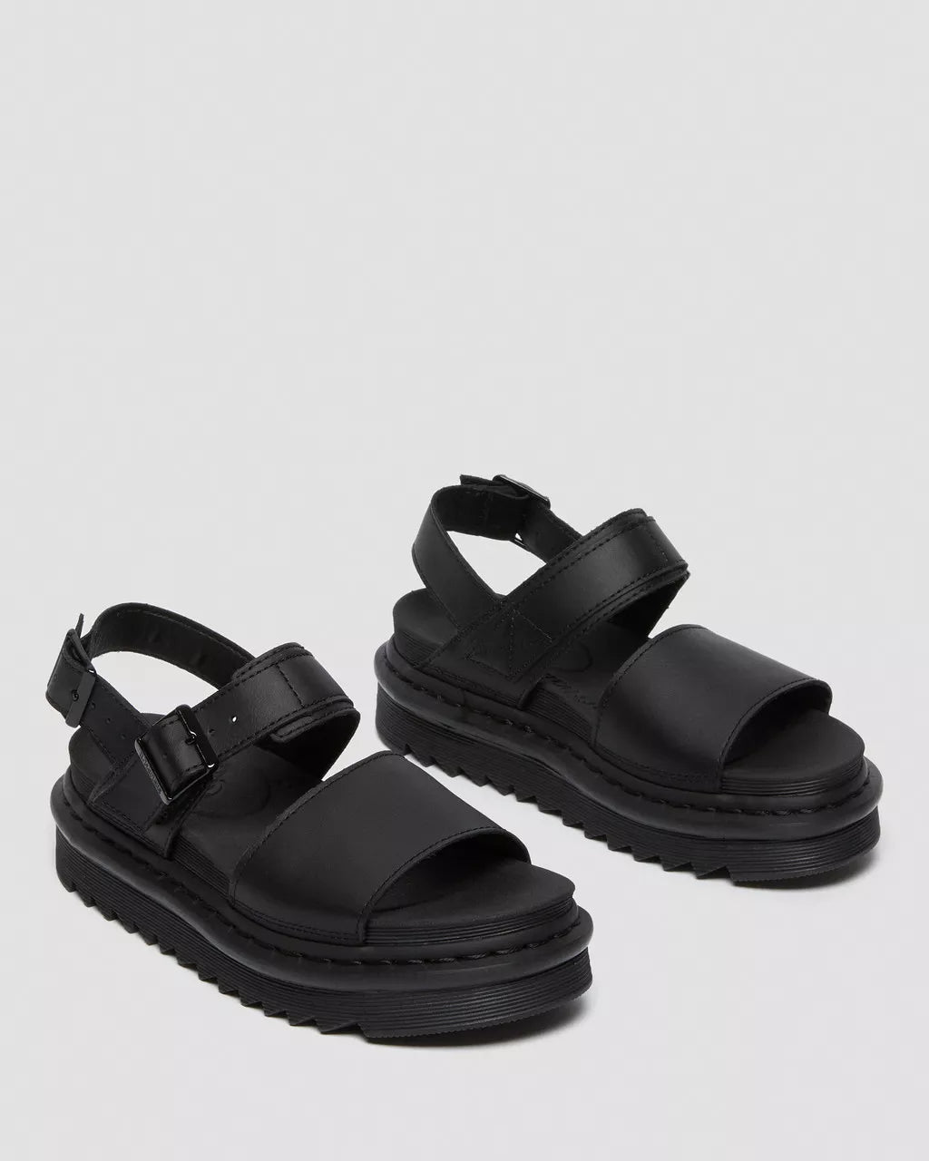 DR. MARTENS - Sandales VOSS - Cuir - Noir mono