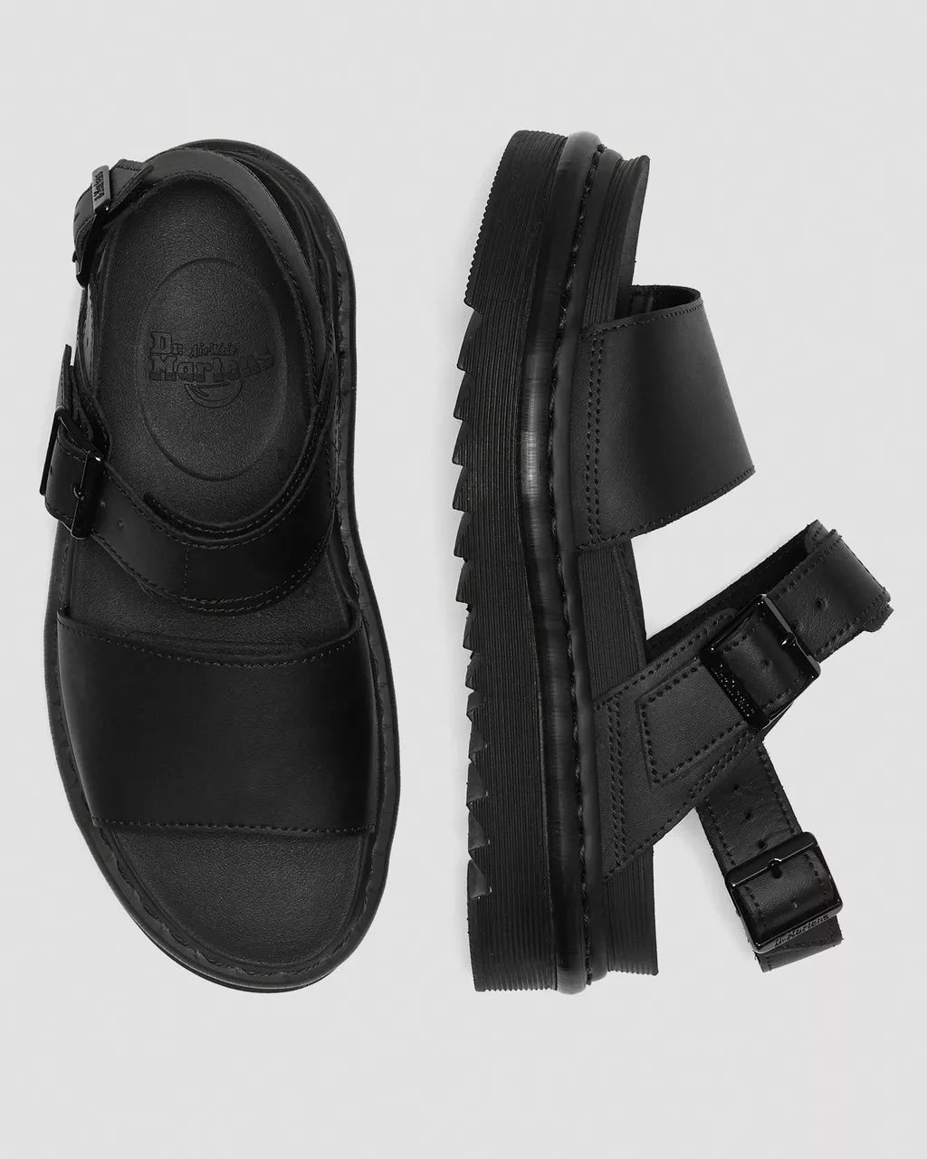 DR. MARTENS - Sandales VOSS - Cuir - Noir mono