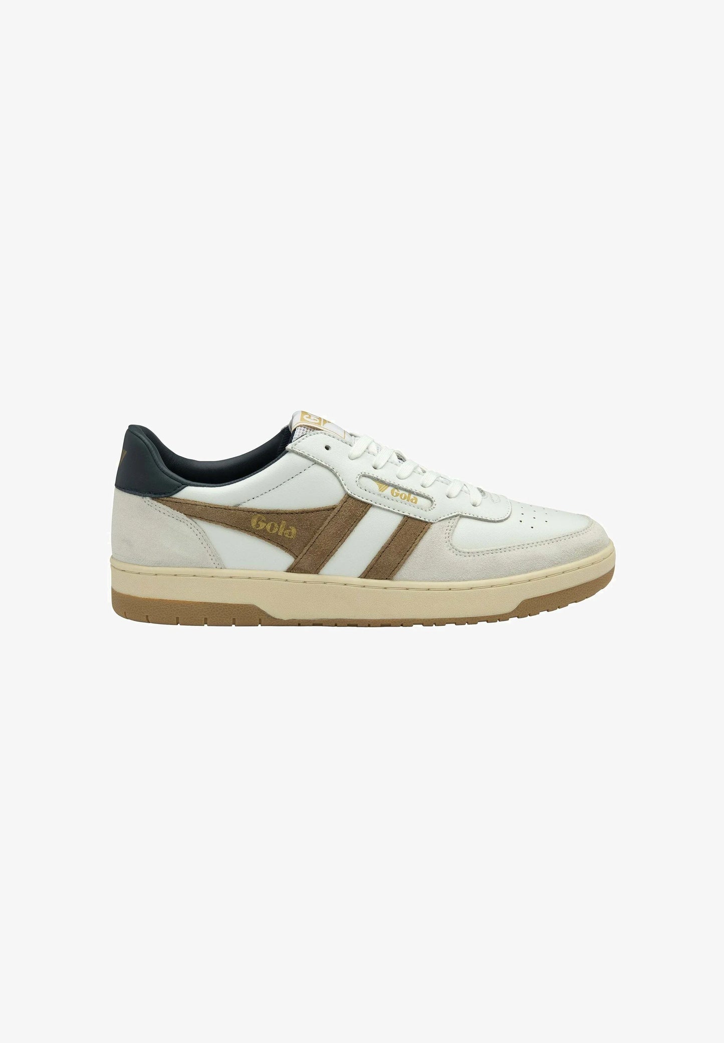 GOLA - Basket HAWK - Cuir - White/Tobacco/Navy