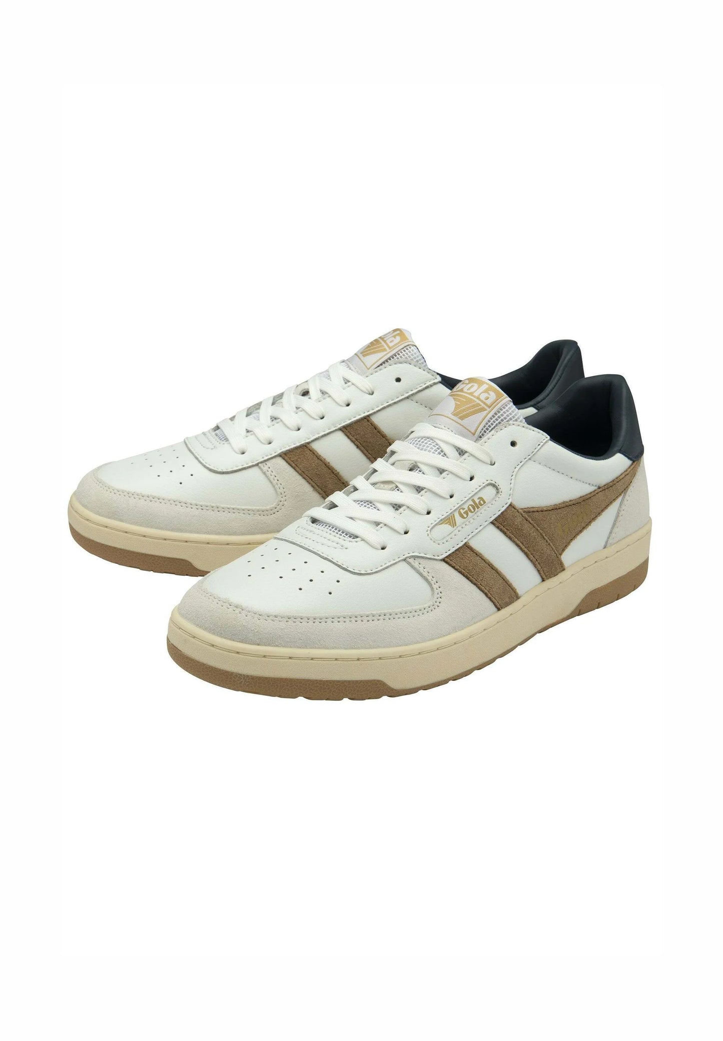 GOLA - Basket HAWK - Cuir - White/Tobacco/Navy