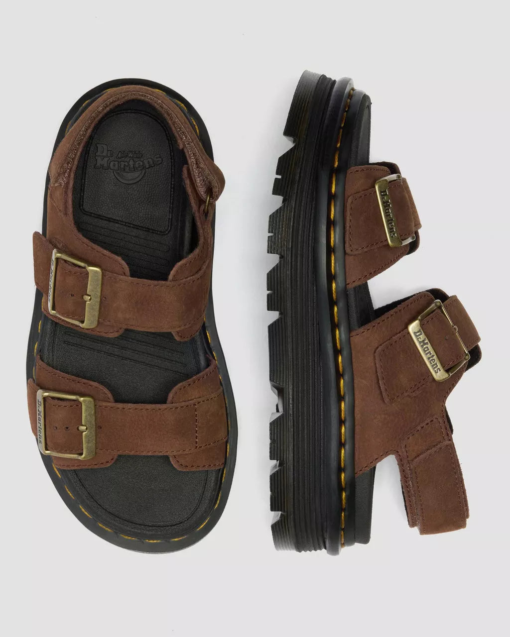 DR. MARTENS - Sandales ZEBZAG - Nubuck - Marron