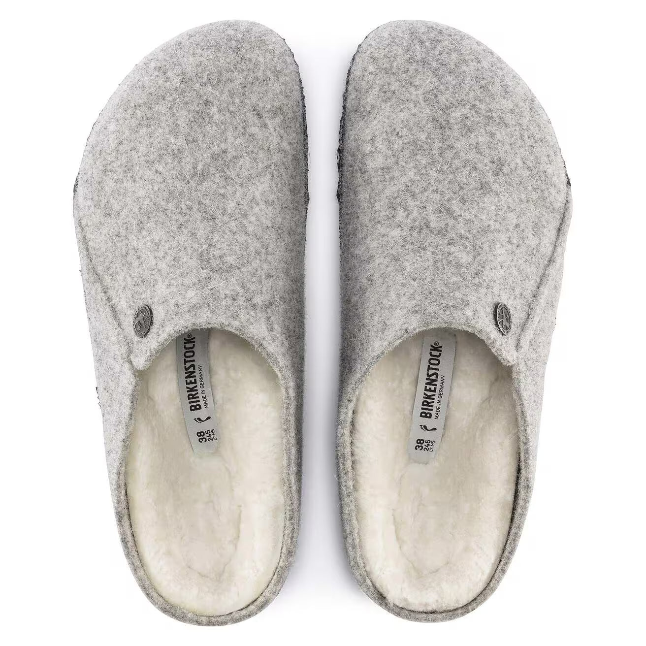 BIRKENSTOCK - Pantoufle ZERMATT fourrée - Gris clair