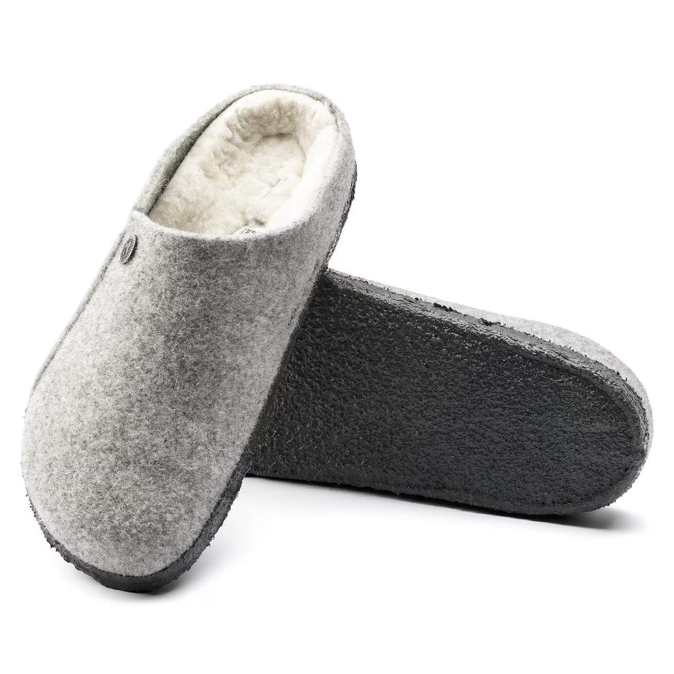 BIRKENSTOCK - Pantoufle ZERMATT fourrée - Gris clair