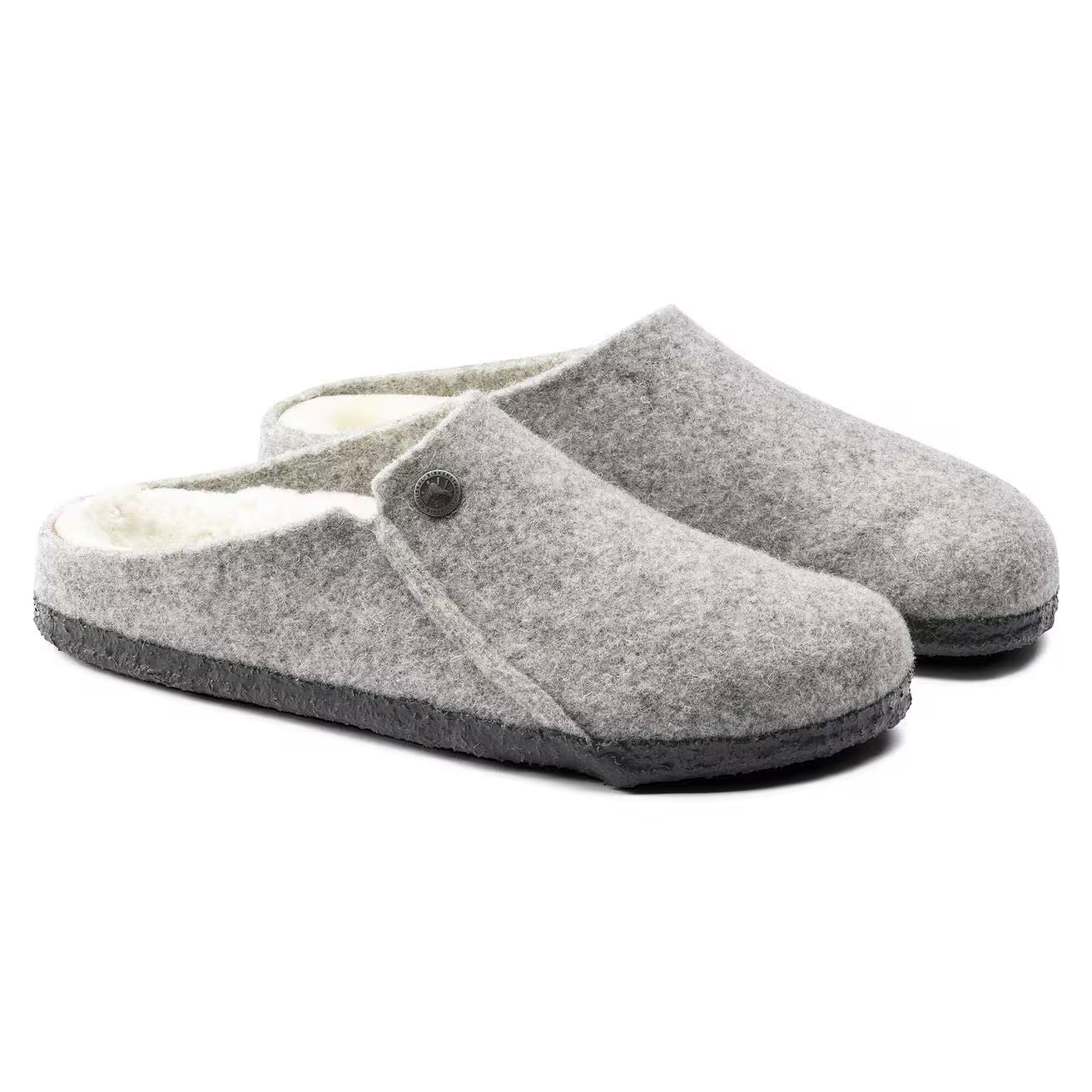 BIRKENSTOCK - Pantoufle ZERMATT fourrée - Gris clair