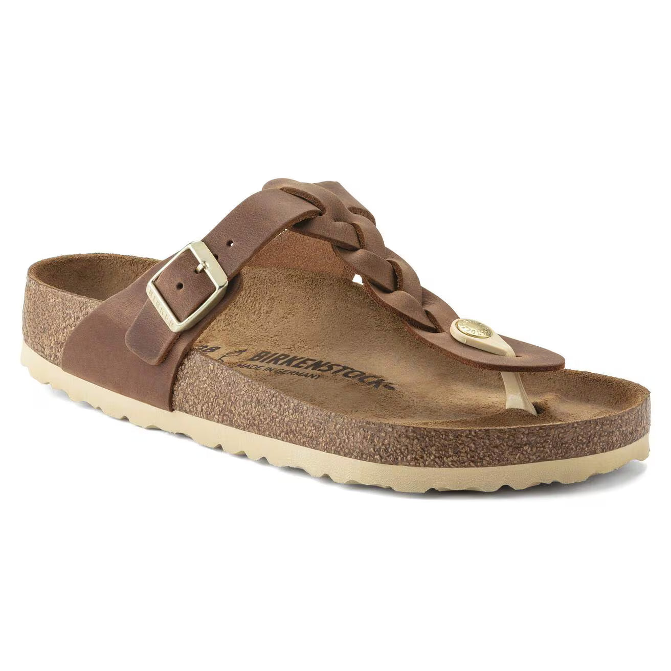 BIRKENSTOCK - Sandale GIZEH tressée - Cognac