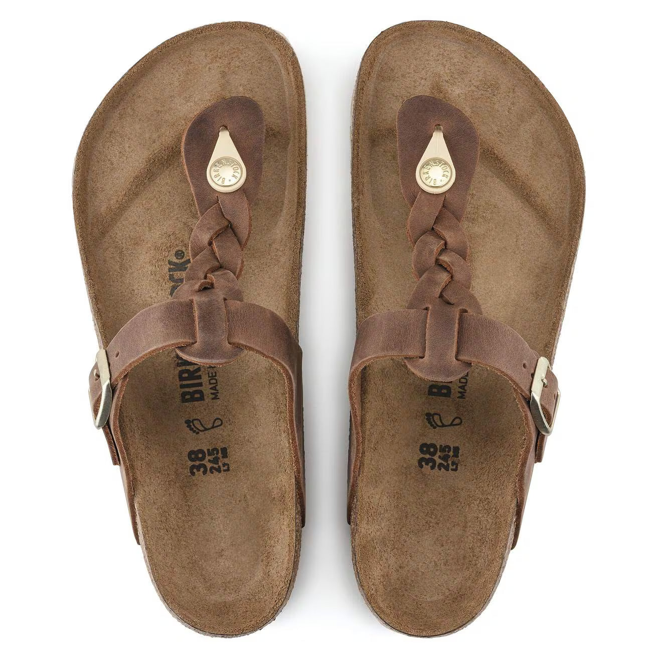 BIRKENSTOCK - Sandale GIZEH tressée - Cognac