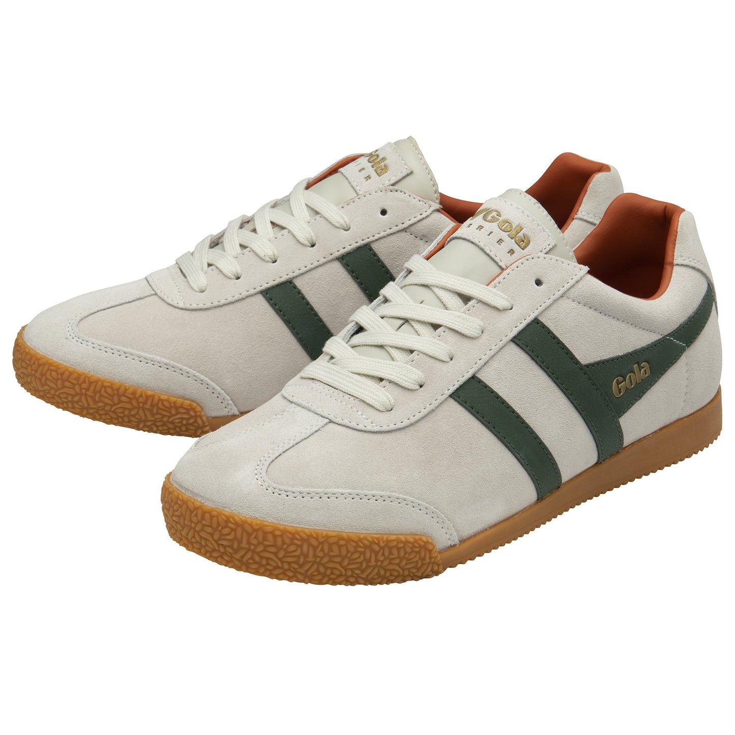 GOLA - Basket HARRIER - Daim - Off white/Evergreen/Moody orange